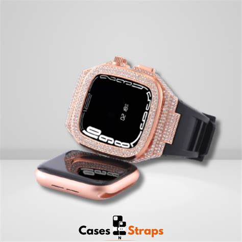 Diamond Luxury Modification Kit with Silicon Strap Rose Gold Color ...