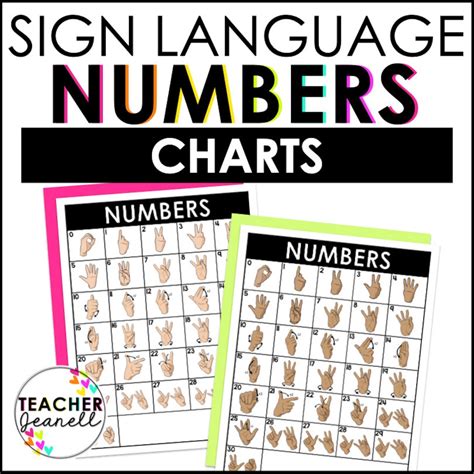 ASL Number Chart 0-30, Sign Language Printable Number Charts, ASL ...