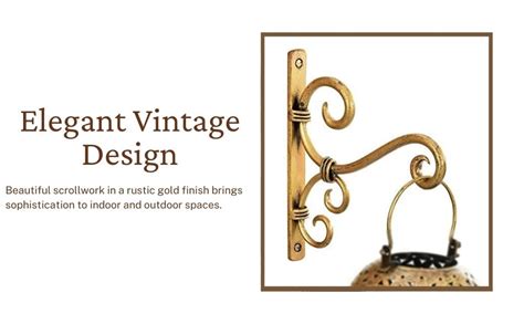 MNH ART S -2 Piece antiqe Golden Metal Plant Hanger Iron Plant Wall ...
