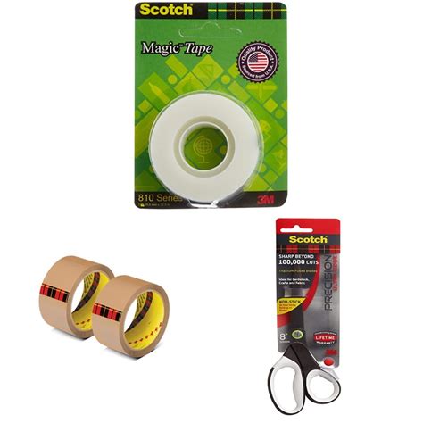 Scotch 3M Magic Tape Roll & 3M BOPP Packaging Brown Tape, Pack of 2 ...
