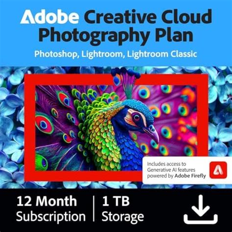 Adobe Creative Cloud Photography Plan 1TB (Photoshop + Lightroom) | 12 ...