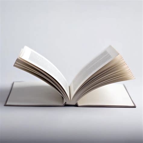 Overhead view of open book with empty blank white pages notebook ...