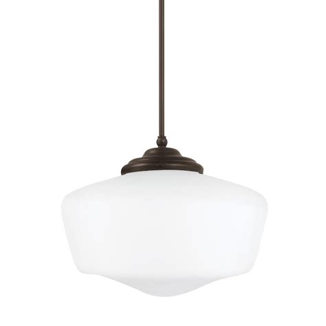 Generation Lighting Academy Heirloom Bronze Transitional White Glass ...