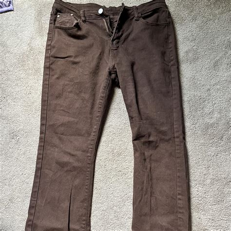 Dark Brown Women’s Bootcut Jeans Slim (zipper and... - Depop