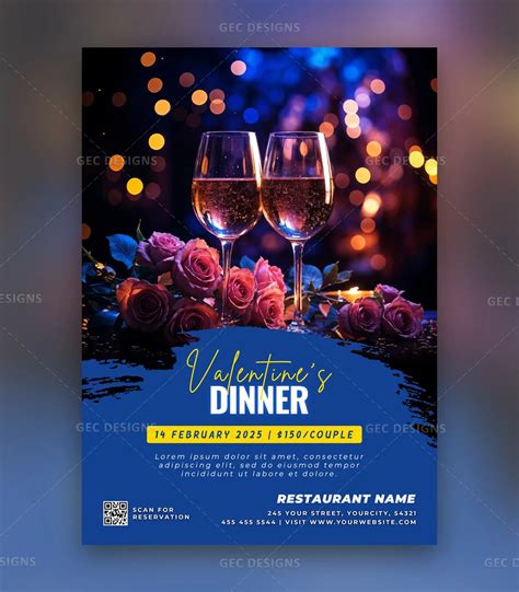 Valentine’s Day Love party flyer template - GEC Designs