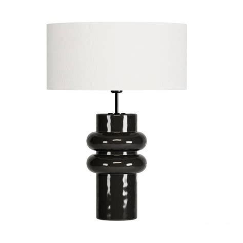 Sleek Black Ceramic Table Lamp: Modern Illumination