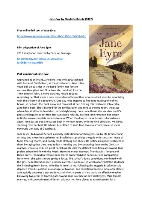 Jane Eyre Summary And Themes at Leslie Hackett blog