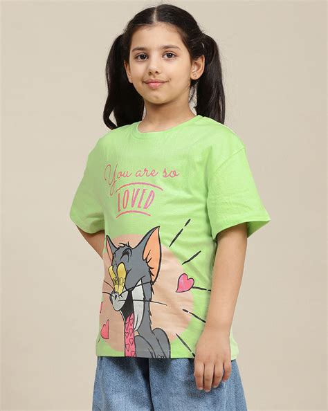 Tom & Jerry Printed Relaxed Fit Tshirt For Girls – Kidsville