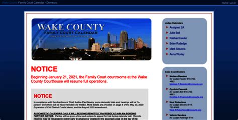 Wake County Calendar Court - CountyCalendars.net