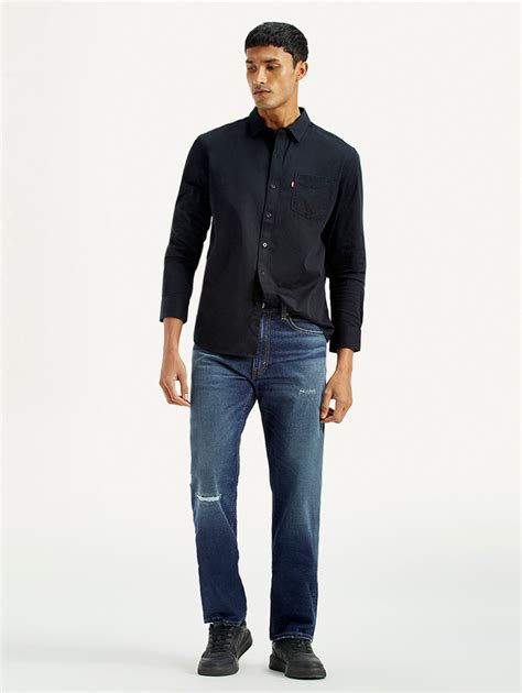 Men's 555 Dark Indigo Loose Fit Mid Rise Jeans – Levis India Store