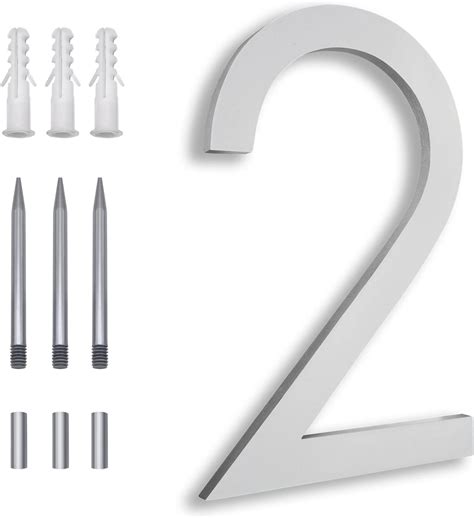 Amazon.com: 8 Inch Silver House Numbers For Address On House, Modern ...