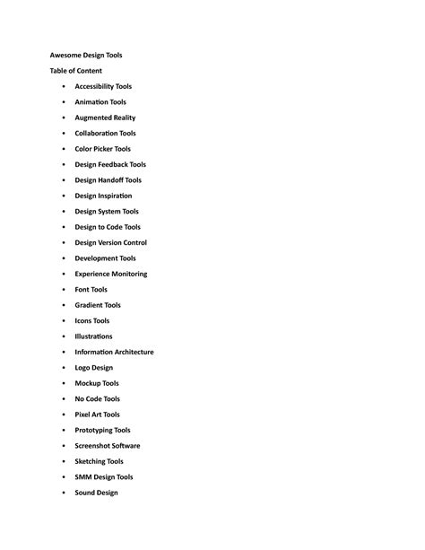 Awesome Design Tools - read - Awesome Design Tools Table of Content ...
