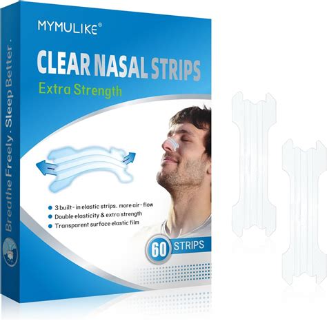 Amazon.com: MYMULIKE 60 Count Invisible Nasal Strips, Clear Nose Strips ...