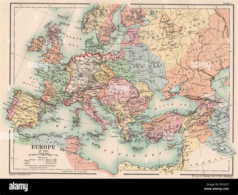 HOLY ROMAN EMPIRE: Europe in 1360, 1902 antique map Stock Photo - Alamy