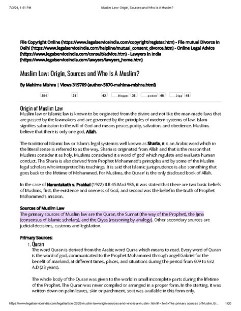Muslim Law Origin, Sources and Who Is A Muslim - File Copyright Online ...