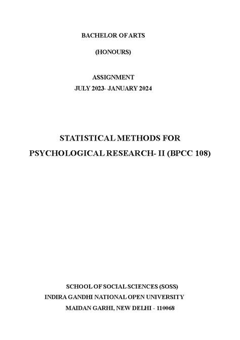 BPCC108 English July 23- Jan 24 - BACHELOR OF ARTS (HONOURS) ASSIGNMENT ...