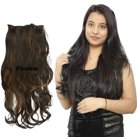 FLUSHIA Hair Extensions And Wigs Step Cutting Synthetic Straight-Curls ...