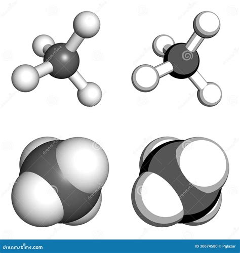 Methane molecule stock illustration. Illustration of industry - 30674580