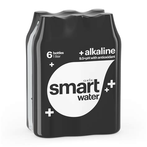smartwater alkaline with antioxidant ionized electrolyte vapor-distilled water bottles, 33.8 fl ...