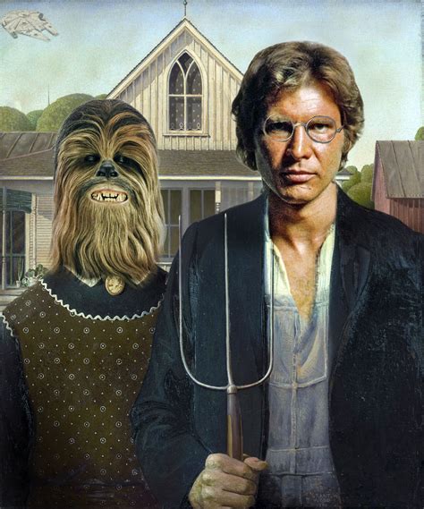 American Gothic Grant Wood Parody