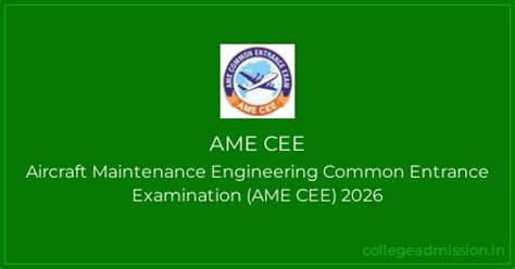 AME CEE 2026: Aircraft Maintenance Engineering Common Entrance ...