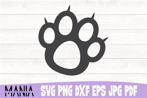 Cat Paw Print Svg Cut File Design Graphic by SilhouetteMania · Creative ...