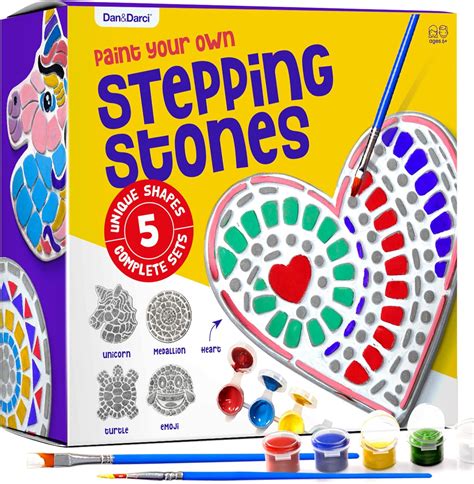 Stepping Stone Painting Kit for Kids - Paint 5 Garden Stones - Arts and ...