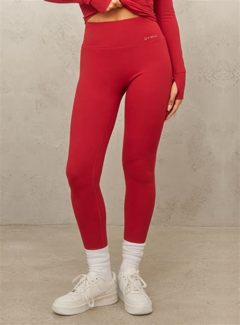 Maia High Waist Gym Leggings Red – DYNMC