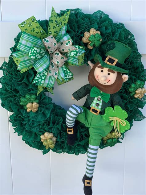 Saint Patrick’s Day Wreath, Shamrock Wreath, Leprechaun Front Door ...