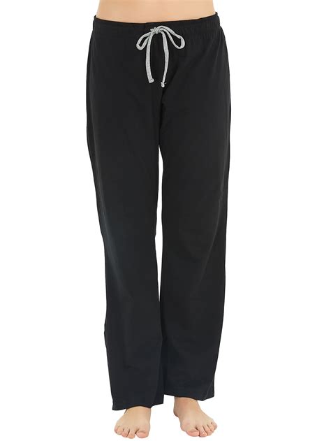 U2SKIIN Womens Cotton Pajama Pants, Lounge Lightweight Sleepwear, Black ...