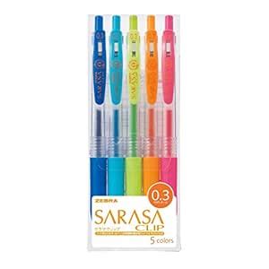 Zebra Sarasa Clip 0.3, 5 Color Set (JJH15-5CA) : Amazon.in: Office Products