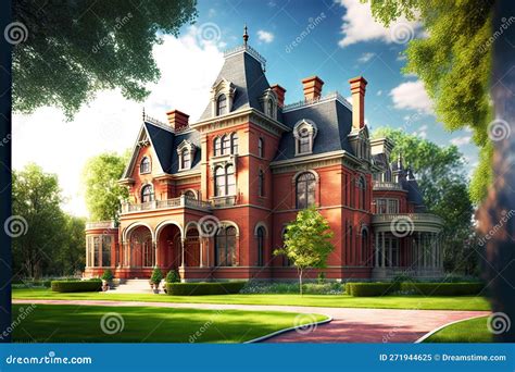 Fairly Ious Brick Mansion in American Style House Exterior with Green ...