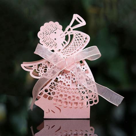 Set de 30 cutii pentru botez/nunta Azexcy, hartie, roz, 4,5 x 4,5 x 3 ...