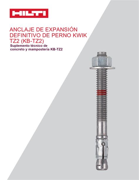 HILTI KB-TZ2 SS304 Kwik Bolt TZ2 Wedge Anchor Instruction Manual