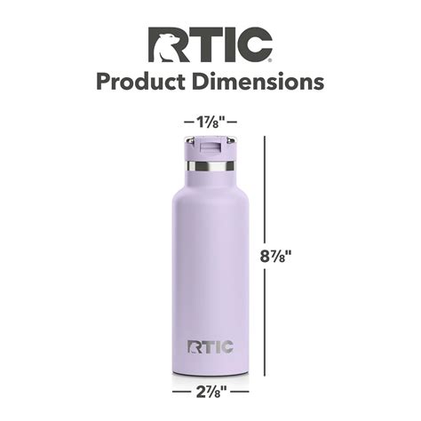 RTIC Ceramic Lined Insulated Leak Proof Water Bottle, Dusty Lilac, 16 ...