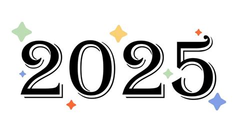 2025 isolated on white background 2025 lettering decorated with ...