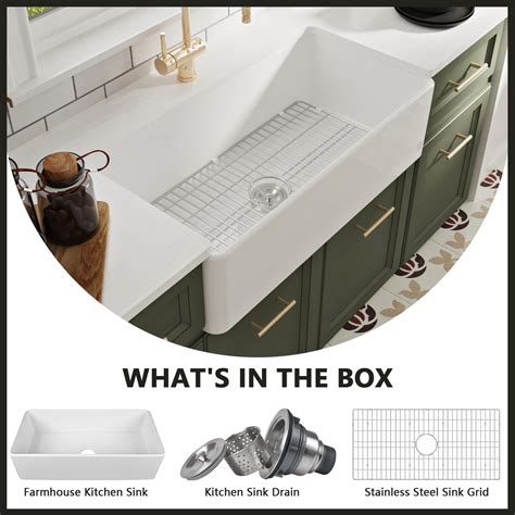 Deer Valley DeerValley Solstice Fireclay Farmhouse Kitchen Sink India ...