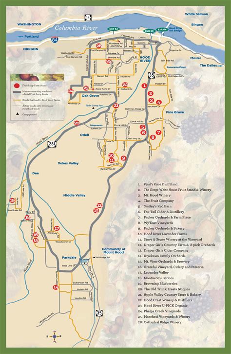 Hood River Fruit Loop Map - Hood River County Fruit Loop, Oregon | Hood ...