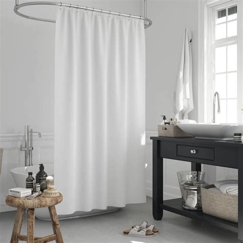 YISURE Extra Long Shower Curtain 240cm Drop, White Waffle Shower ...