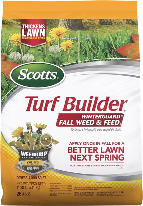 Amazon.com : Scotts Turf Builder WinterGuard Fall Weed & Feed5, Weed ...