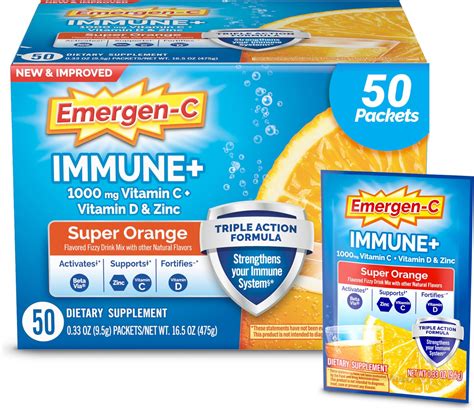 Amazon.com: Emergen-C Immune+ Triple Action Immune Support Powder ...