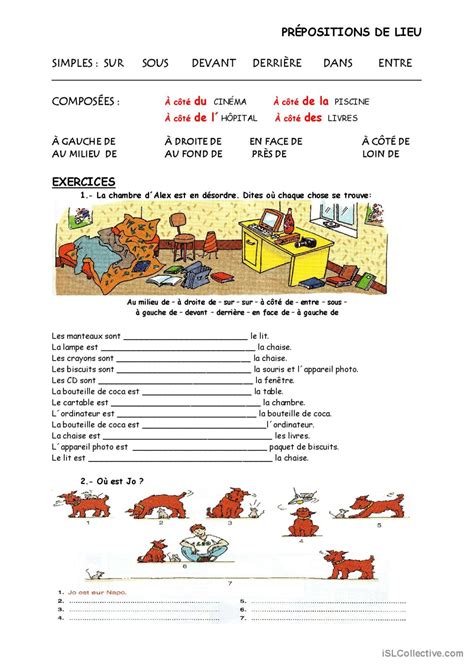 les prépositions de lieu 2 pratique…: Français FLE fiches pedagogiques ...