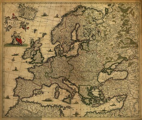 Old Map of Europe 的图像结果