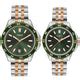 TIMEX Unisex Green Round Dial Analog Pair Watch - TW0PRE008