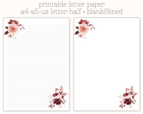 Printable Letter Paper Letter Writing Paper Decorative | Etsy