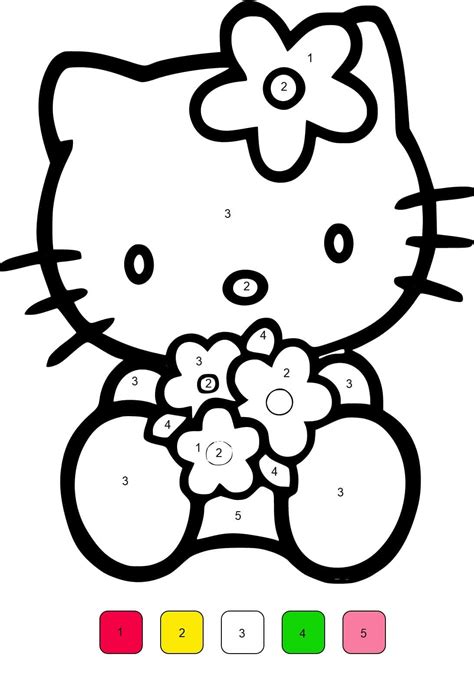 Free Printable Hello Kitty Color By Number - Download, Print Now!