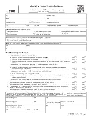 AK DoR 6900 2017 - Fill out Tax Template Online