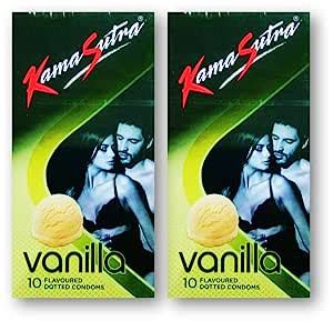 Buy KamaSutra Vanilla Flavoured 10 Dotted Condoms for Men (Pack of 2 ...
