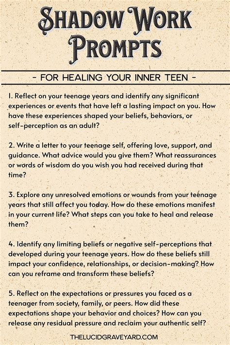 Shadow Work Prompts For Inner Teen Healing | Shadow work, Healing ...