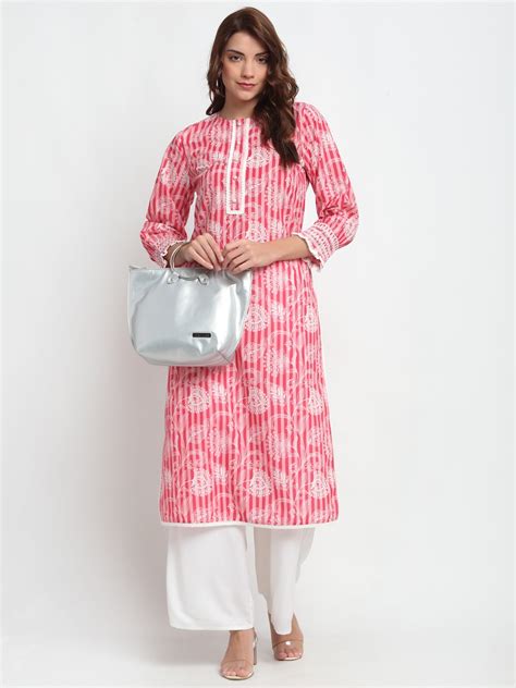 Striper -Floral Smocking Kurti